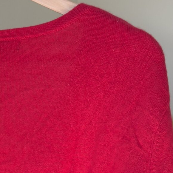 Vintage Lands' End 100% Cashmere Red V-Neck Sweater| US 3X - Picture 7 of 10